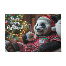 Panda-Weihnachtsbär in Pajamas Personalisiert