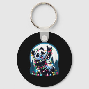 Panda Weihnachtsbaum Lights Funny Xmas Panda Lover Schlüsselanhänger