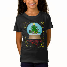 Panda-Weihnachtsbaum Snowglobe T-Shirt