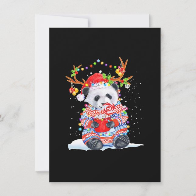 Panda-Weihnachtsfeiern Mitteilungskarte (Vorderseite)