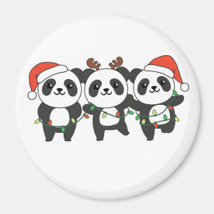 Panda Weihnachtslebewesen Niedlich Pandas Magn Magnet