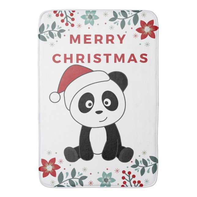 Panda Weihnachtsschnee Wintertiere Pandas Bath Ma Badematte (Vorderseite Vertikal)