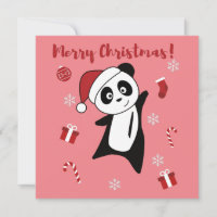 Panda Weihnachtsschnee Wintertiere Pandas Einladun