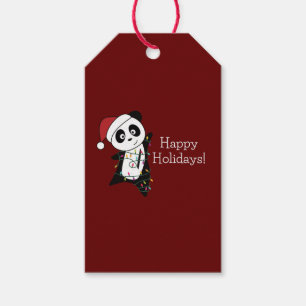 Panda Weihnachtsschnee Wintertiere Pandas Geschenk Geschenkanhänger