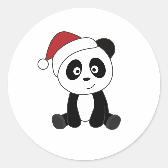 Panda Weihnachtsschnee Wintertiere Pandas Runder Aufkleber (Vorderseite)