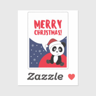 Panda Weihnachtsschnee Wintertiere Pandas Sticker