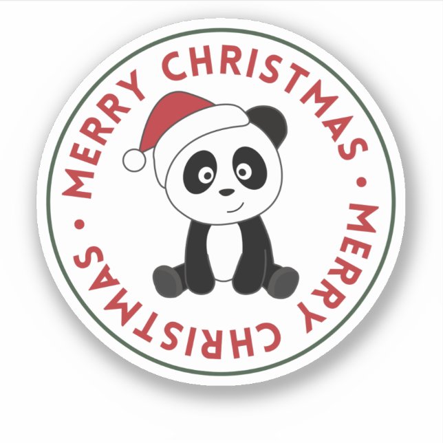Panda Weihnachtsschnee Wintertiere Pandas Sticker (Vorderseite)