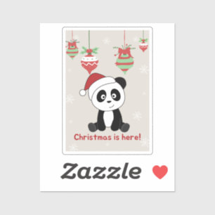 Panda Weihnachtsschnee Wintertiere Pandas Sticker