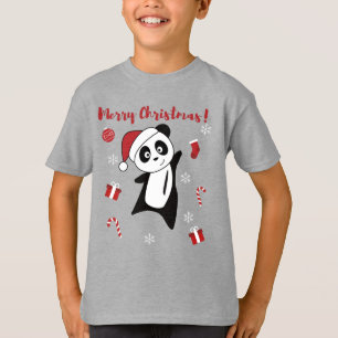 Panda Weihnachtsschnee Wintertiere Pandas T - Shir T-Shirt