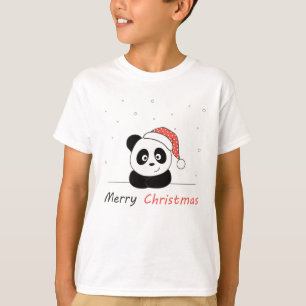 Panda Weihnachtsschnee Wintertiere Pandas T-Shirt