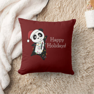 Panda Weihnachtsschnee Wintertiere Pandas Throw P Kissen