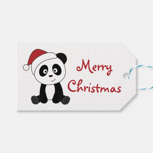 Panda Weihnachtsschnee Wintertiere Pandas Trucker Geschenkanhänger (Vorderseite (Horizontal))