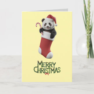 Panda-Weihnachtsstrumpf Karte