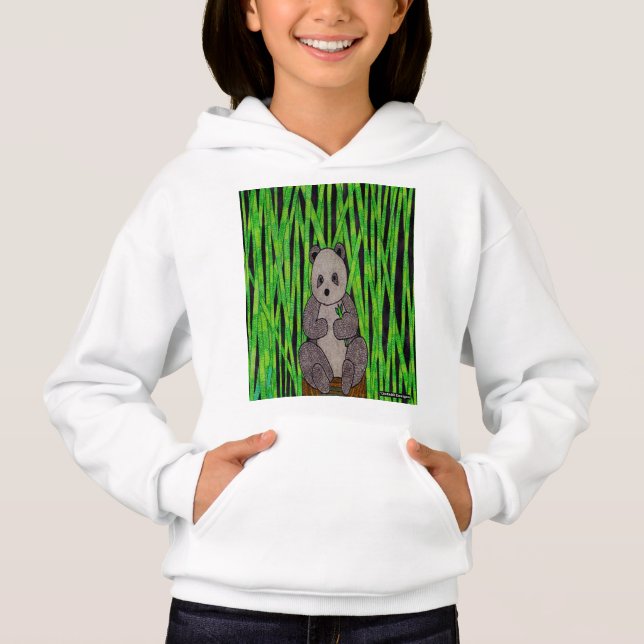 Panda (weiß) - Mädchenhoodie Hoodie (Vorderseite)