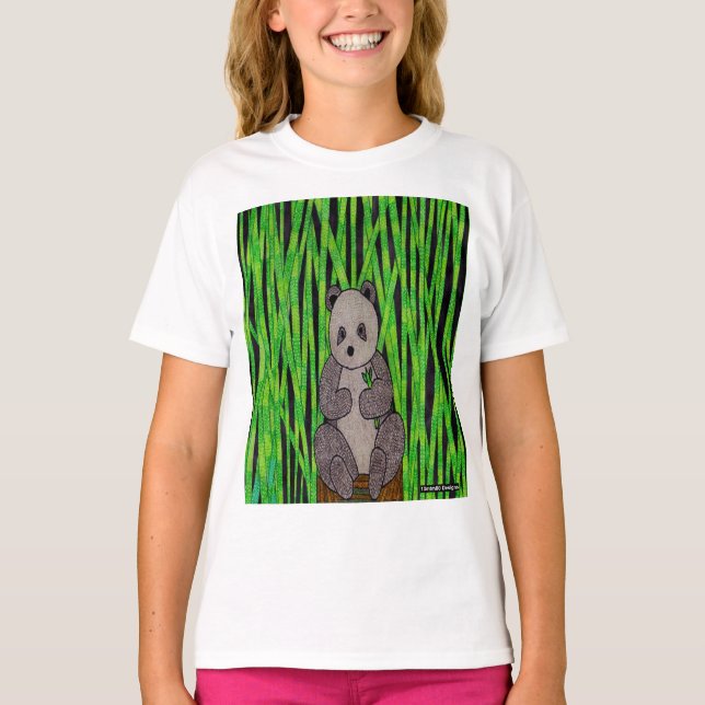 Panda (weiß) - T - Shirt für Mädchen (Vorderseite)