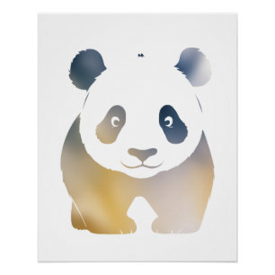 Panda Wildlife Nature Silhouette Dschungel Spaß Poster