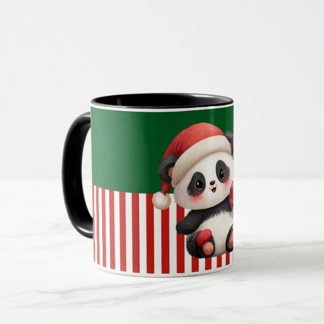 Panda with Christmas Ornament Tasse (Vorderseite Links)