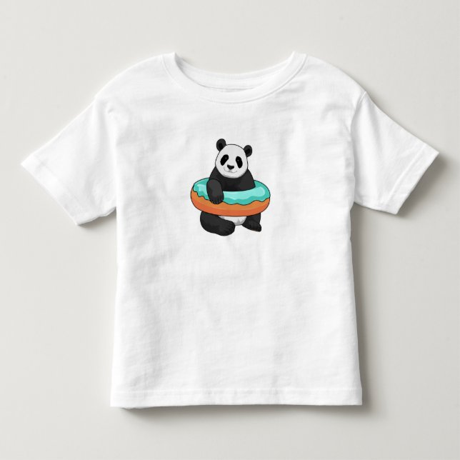 Panda with Donut Kleinkind T-shirt (Vorderseite)