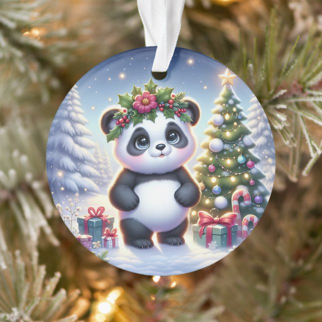  Panda with Holly Crown & Candy Canes (Arbre)