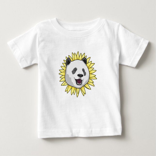 Panda with Sunflower Baby T-shirt (Vorderseite)