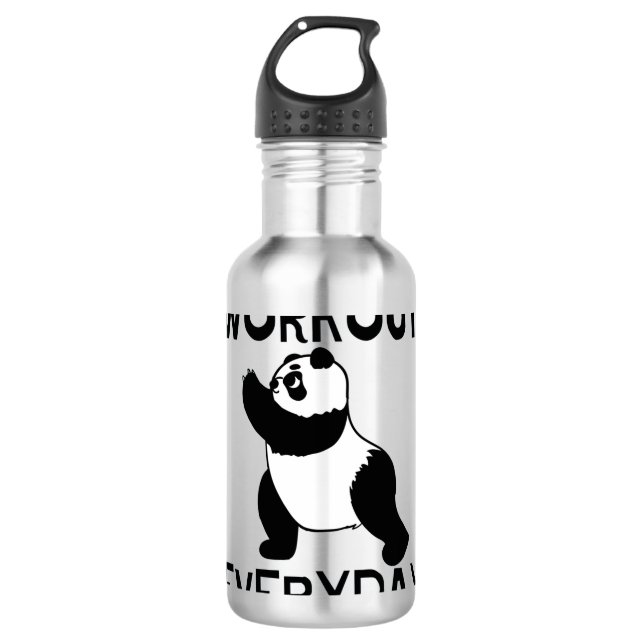 Panda Workout Gym Edelstahlflasche (Vorderseite)