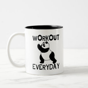 Panda Workout Gym Zweifarbige Tasse