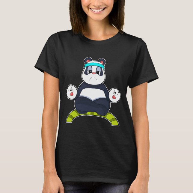 Panda Yoga Fitness Meditation T-Shirt (Vorderseite)