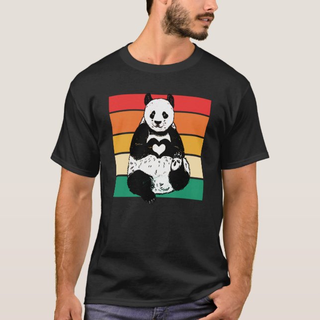 Panda  Zookeeper Zookeeping Retro Panda T-Shirt (Vorderseite)