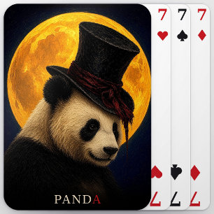 Panda-Zylinderhut-Gotischer Surrealismus Spielkarten