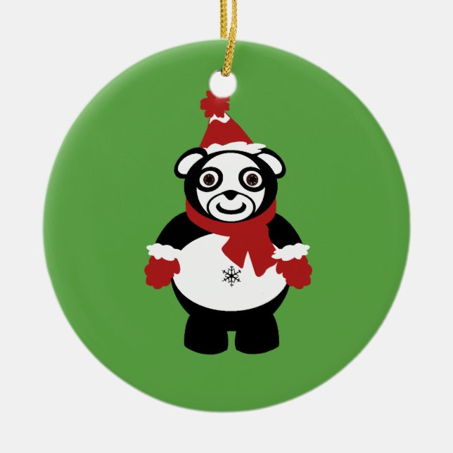 Pandaklaus-Verzierung Keramikornament (Vorne)
