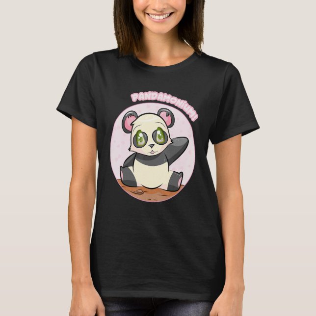 Pandamonium! Cute Panda T-Shirt, Japan Sakura Tee (Vorderseite)