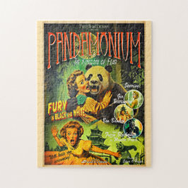 Pandamonium Funny Panda Retro Horror Filmplakat