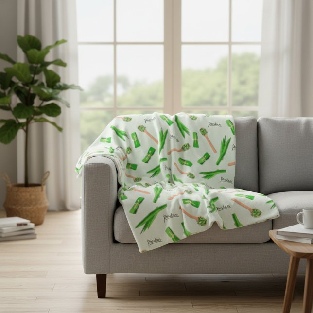Pandan-Blatt-Muster-Fleece-Decke Fleecedecke (Von Creator hochgeladen)