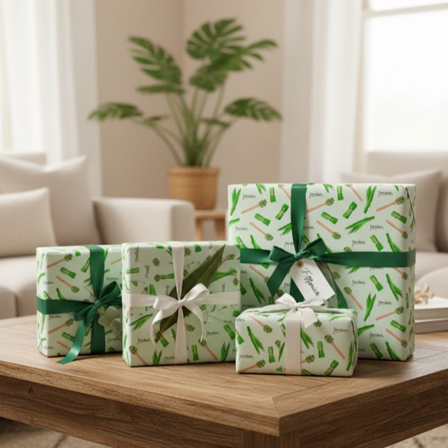 Pandan-Blatt-Muster-Geschenkpapier  Geschenkpapier (Von Creator hochgeladen)