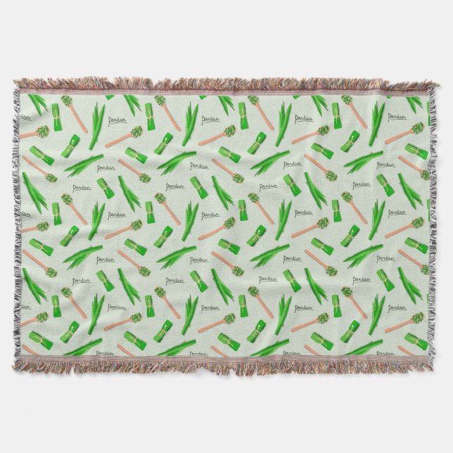 Pandan Leaf Pattern Fleece Blanket Decke (Vorderseite)