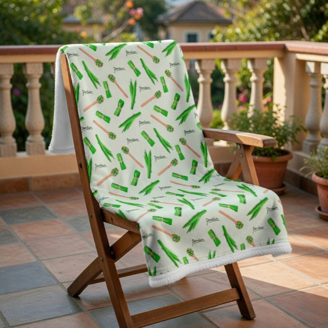 Pandan Leaf Pattern Fleece Blanket Sherpadecke (Von Creator hochgeladen)