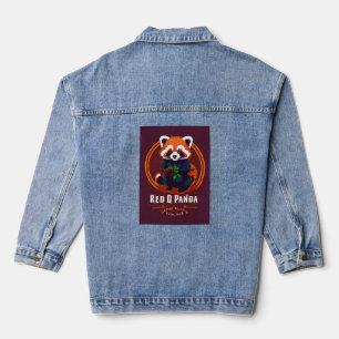 PandaPop – Super süßes rotes Panda-Logo Jeansjacke