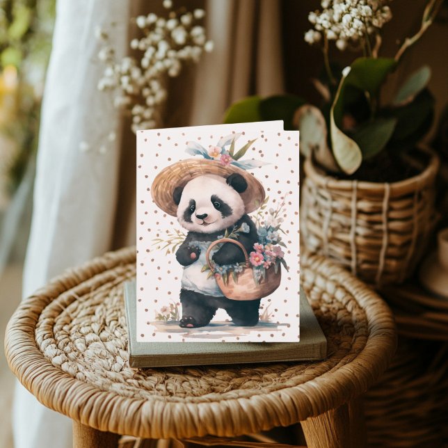Pandas Abenteuer mit Blumen Karte (Panda Floral Adventure Card)