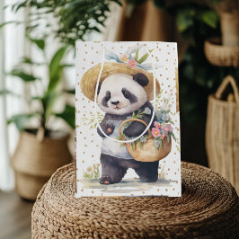 Pandas Abenteuer mit Blumen Mittlere Geschenktüte