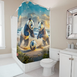 Pandas Ball Design von Rich AMeN Gill Duschvorhang