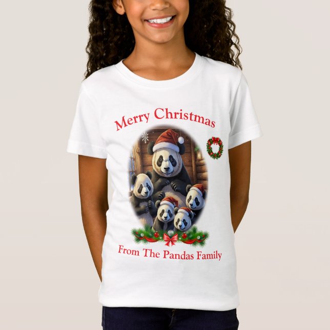 Pandas Christmas T - Shirt (Vorderseite)