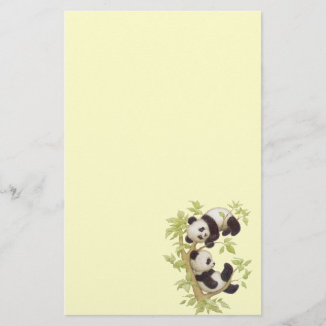 Pandas, der in einem Baum spielt Briefpapier (Vorderseite)