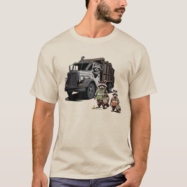 Pandas d'ordures : T-Shirt Trio pour camion à benn (Devant)