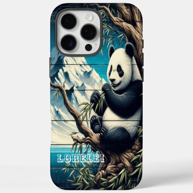 Panda's Forest Hideaway: Bambus Delight iPhone 16 Pro Max Hülle (Rückseite)