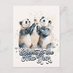 Pandas für das neue Jahr Postkarte