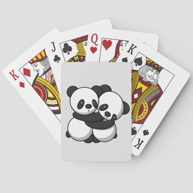 Pandas Hugging Playing Cards Spielkarten (Rückseite)