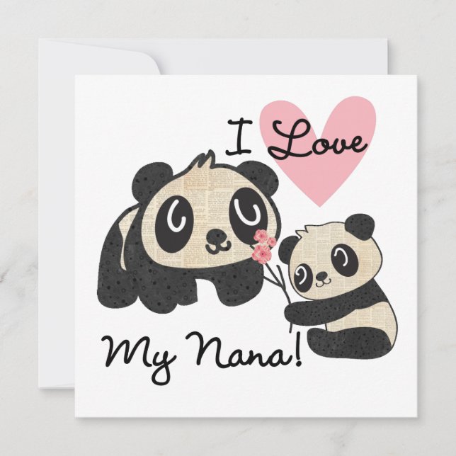 Pandas I Liebe My Nana (Vorderseite)