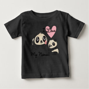 Pandas I Liebe My Nana Baby Raglan T - Shirt