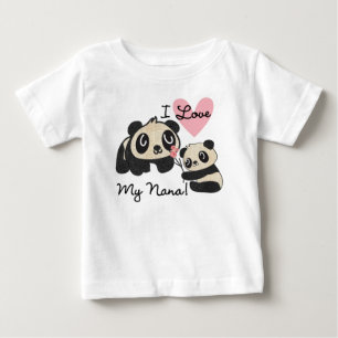 Pandas Ich Liebe Meine Nana Kinderkleid mit Rüsche Baby T-shirt