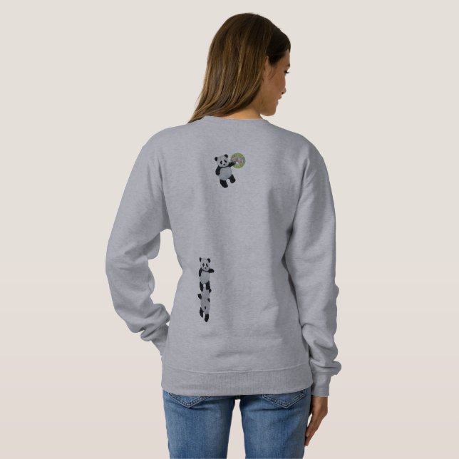 Pandas in einer Tasche Sweatshirt (Schwarz voll)